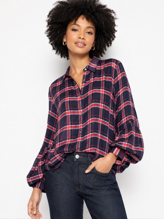 LOFT Tops - Loft Women's Plaid Button Down Blouse